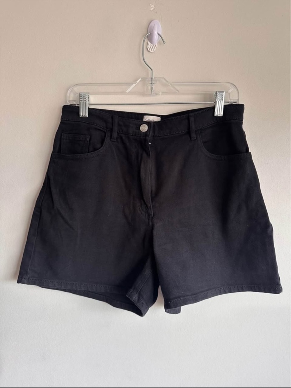 Aritzia Black High-Rise Denim Shorts